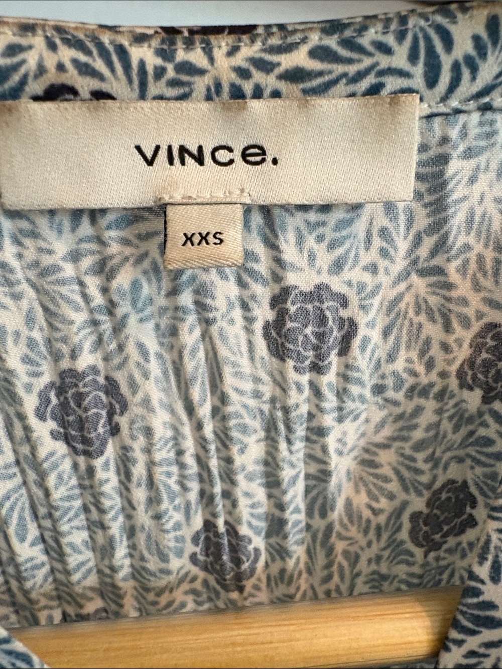 Vince Blue and Gray Floral Blouse